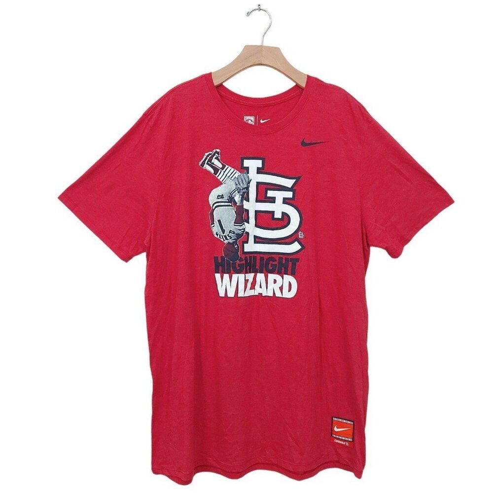 Nike T-Shirt Mens XXL Red Cooperstown Collection St Louis Cardinals Ozzie Smith